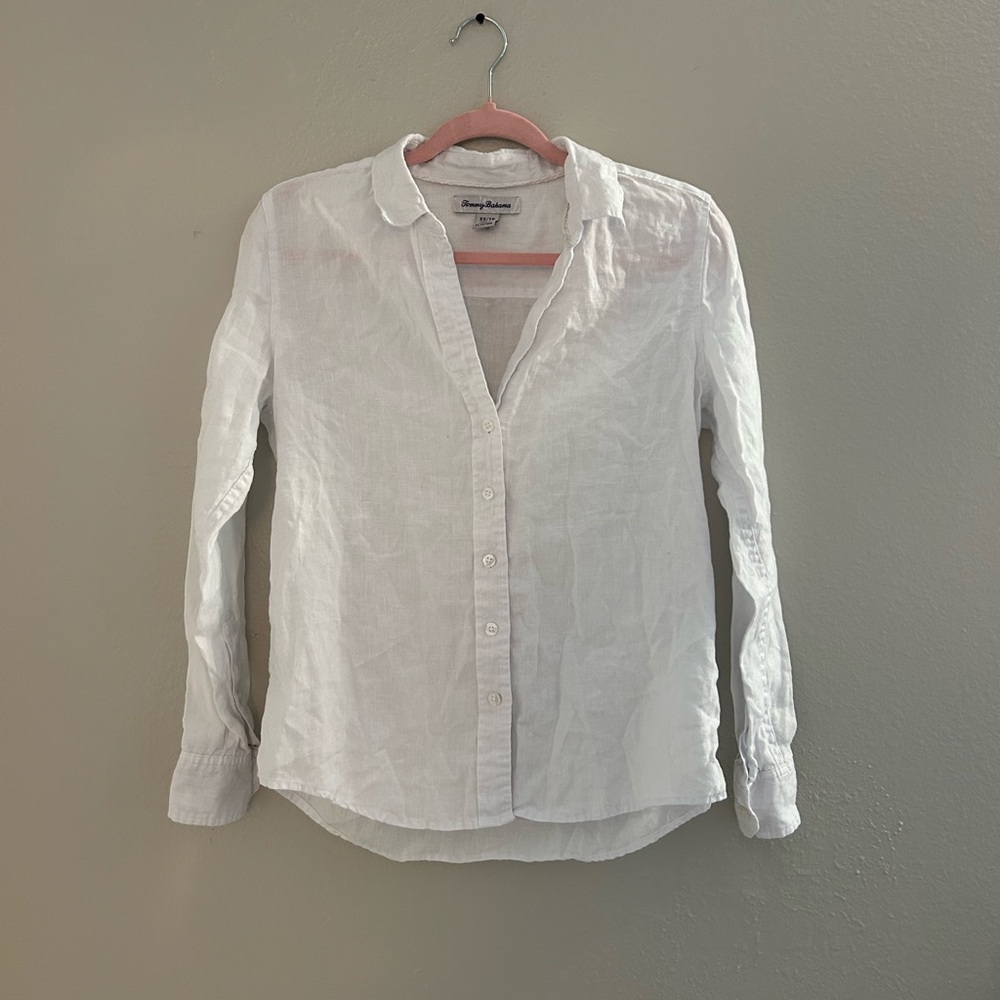 Tommy Bahama White Coastalina Linen Long-Sleeve